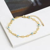 Lucky Eye Butterfly Evil Eye Charm Anklet for Women Girls