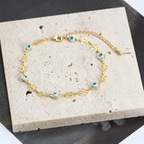 Lucky Eye Butterfly Evil Eye Charm Anklet for Women Girls