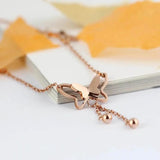 Women Stainless Steel Butterfly Pendant Foot Chain Anklet Jewelry