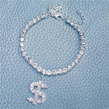 Dollar Pendant Rhinestone Crystal Anklet