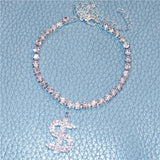 Dollar Pendant Rhinestone Crystal Anklet