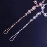Crystal Water Droplets Connected Toes Anklet Jewelry