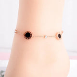 Roman Numerals Anklet for Women Stainless Steel Summer Beach Ankle Bracelet