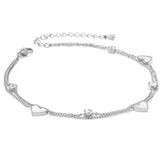 Heart Anklets Shell Double Layer Chains Stainless Steel Beach G