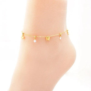 Love Pearl Stainless Steel Women Anklet Tassel Bridage Party Ornament