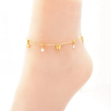 Love Pearl Stainless Steel Women Anklet Tassel Bridage Party Ornament