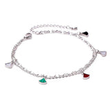 Double Chain Anklet with Scallop Shell Pendant, Titanium Steel