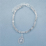 Rhinestone Water Drop Pendant Crystal Anklet for Beach Party