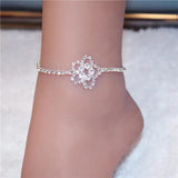 Petal Rhinestone Crystal Anklet Jewelry