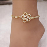 Petal Rhinestone Crystal Anklet Jewelry