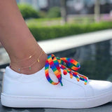 Colorful Rainbow CZ Charm Chain Anklet
