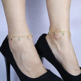 Colorful Rainbow CZ Charm Chain Anklet