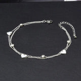 Heart Anklets Jewelry for Women Shell Chain Double Summer Beach Gift