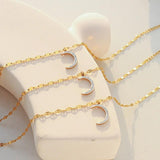 FEILIN Zircon Moon Pendant Titanium Steel Foot Chain for Women