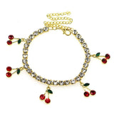 Red Crystal Cherry Anklet Women's Jewelry