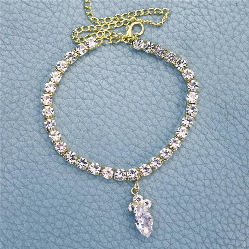 Crystal Tassel Anklet for Beach Party
