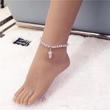 Crystal Tassel Anklet for Beach Party
