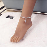 Crystal Tassel Anklet for Beach Party