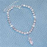 Crystal Tassel Anklet for Beach Party