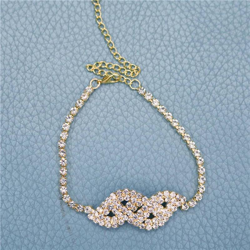 Crystal Anklet Fried Dough Twists Women's Sexy Ankle Chain