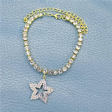 Fashionable Five-Pointed Star Rhinestone Anklet