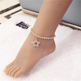 Fashionable Five-Pointed Star Rhinestone Anklet
