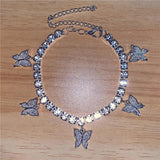 Bohemian Butterfly Rhinestone Ankle Chain for Beach Party