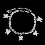 Bohemian Butterfly Rhinestone Ankle Chain for Beach Party