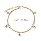 Lucky Eye Water Drop Star Heart Charm Anklet Layer Foot Chain Evil Eye Ankle Bra