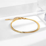 Titanium Stainless Steel Plated Non-fading Anklet Double Layer Gift