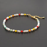 Stainless Steel Chains Crystal Beaded Pearl Anklet