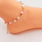 Crystal Beaded Anklet and Freshwater Pearl Foot Chain