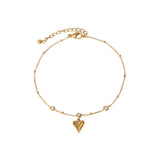Minar Metallic Love Heart Charm Anklets for Women