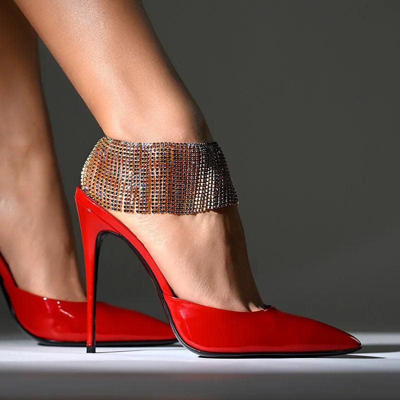 Crystal Rhinestone Long Fringe Ankle Chain Jewelry