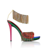 Crystal Rhinestone Long Fringe Ankle Chain Jewelry