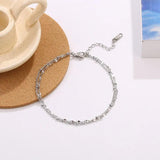 Rose Stainless Steel Double Chains Anklets Bracelets