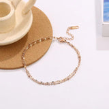 Rose Stainless Steel Double Chains Anklets Bracelets