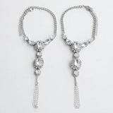 Sexy Rhinestone Claw Chain Gem Anklet for Ladies
