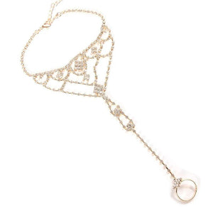 Ultra Flash Rhinestone Ring Foot Chain Bling Crystal Ankle Chain