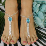Bohemian Rhinestone Ankle Anklet Beach Sandals