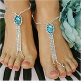 Bohemian Rhinestone Ankle Anklet Beach Sandals