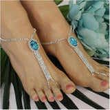 Bohemian Rhinestone Ankle Anklet Beach Sandals