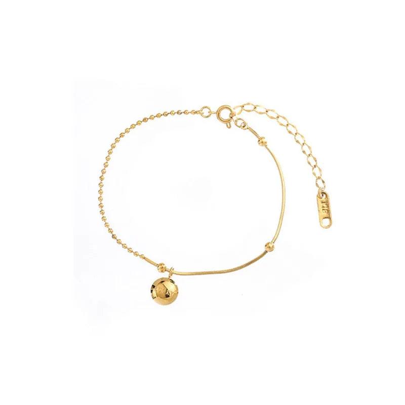 Stainless Steel Plated Golden Beads Chain Anklet Lover Gift