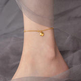 Stainless Steel Plated Golden Beads Chain Anklet Lover Gift