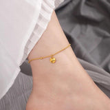 Stainless Steel Plated Golden Beads Chain Anklet Lover Gift
