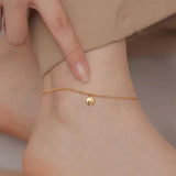 Stainless Steel Plated Golden Beads Chain Anklet Lover Gift