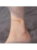 Stainless Steel Plated Golden Beads Chain Anklet Lover Gift