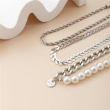 3Pcs/Set Multilayer Chain Anklet Set for Women Twist chain pearls Leg Chai