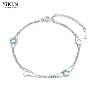 Geometric Pentagon Charm Anklets Stainless Steel Foot Bracelet YA22007