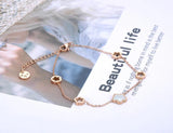 Stainless Steel Shell Flower Charm Anklet for Women Girls